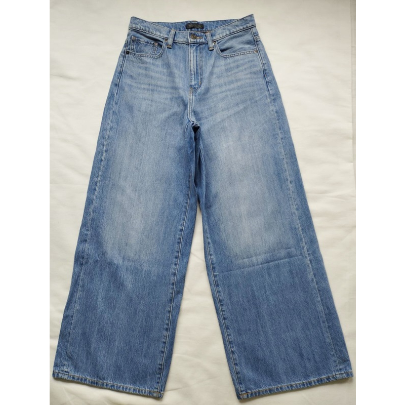 uniqlo-super-wide-jeans-high-rise-กางเกงคูลอตยีนส์-ยูนิโคล่คูลอตเอวสูง-ไซส์-26-27-ของแท้-สภาพเหมือนใหม่-ไม่ผ่านการใช้งา