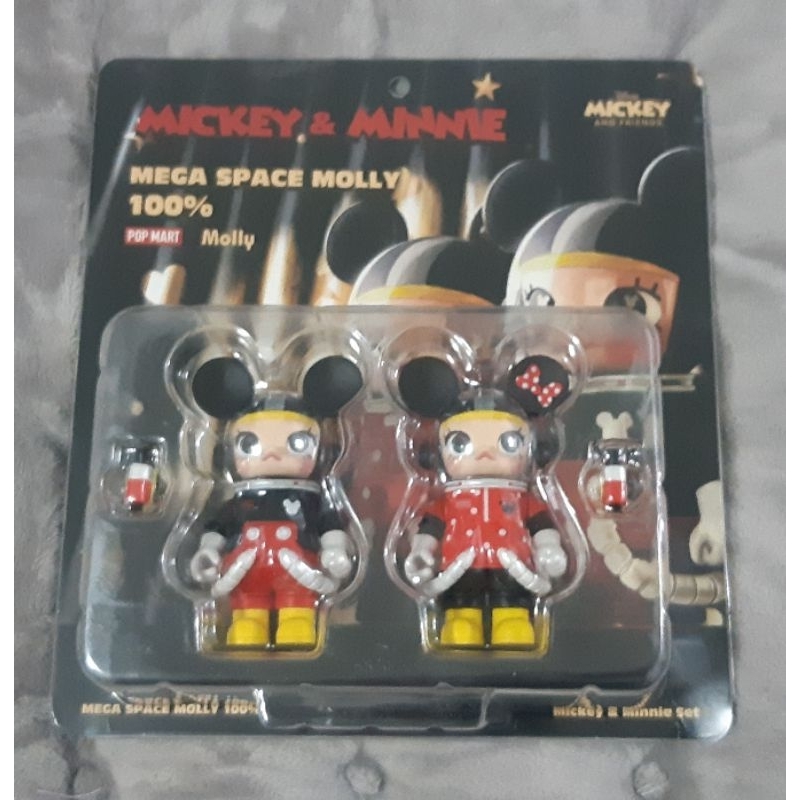 พร้อมส่ง) Pop Mart 100% Molly Space Mickey & Minnie Mouse