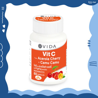 🚨 Vida วีด้า วิตซี อะเซโรลาเชอร์รี่ คามูคามู ผลิตภัณฑ์เสริมอาหารที่วิตามินซี (60แคปซูล) วิตามินซี อาหารเสริมวิตามินซี