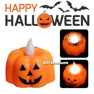 🇹🇭❗️เทียนแท่งฟักทอง หน้าฟักทอง เทียนฮาโลวีน เทียนตกแต่งวันฮาโลวีน halloween LED candle