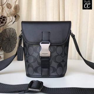 (แท้ 💯%‼ from Factory) TRACK SMALL FLAP CROSSBODY IN SIGNATURE CANVAS (C3134)