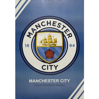 โปสเตอร์ ตรา โลโก้ แมนเชสเตอร์ซิตี Manchester City กีฬา football ฟุตบอล รูป ภาพ ติดผนัง สวยๆ poster (88x60ซม.โดยประมาณ)