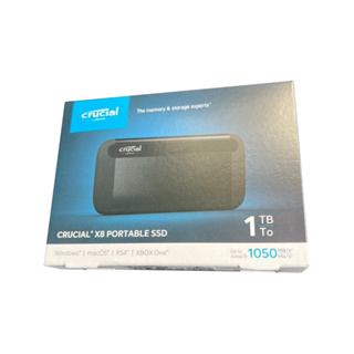 Crucial X8 1TB External USB 3.2 Gen 2 Type-C Portable SSD (R:1050MB/s), CT1000X8SSD9