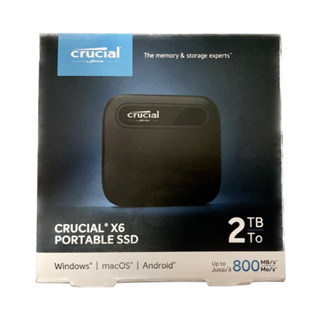 Crucial X6 2TB USB 3.2 Gen 2 Type-C External Portable SSD (R:800MB/s), CT2000X6SSD9; for PC, Mac, PS4, Xbox One, Android