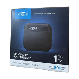 Crucial X6 1TB USB 3.2 Gen 2 Type-C External Portable SSD (R:800MB/s), CT1000X6SSD9; for PC, Mac, PS4, Xbox One, Android