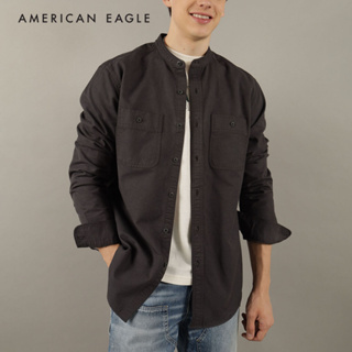 American Eagle Band Collar Twill Button-Up Shirt เสื้อเชิ้ต ผู้ชาย คอจีน (NMSH 015-2388-410)