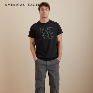 American Eagle Super Soft Logo Graphic T-Shirt เสื้อยืด ผู้ชาย โลโก้ กราฟฟิค (NMTS 017-3107-043)