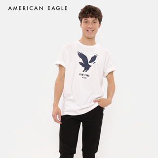 American Eagle Super Soft Logo Graphic T-Shirt เสื้อยืด ผู้ชาย โลโก้ กราฟฟิค (NMTS 017-3185-100)