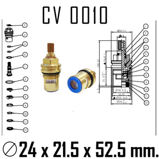 Capstonethai Ceramic valve brass วาล์ว เซรามิคทองเหลือง ใช้สำหรับเปิด-ปิดวาล์วน้ำ  ก๊อกน้ำทองเหลืองเซรามิค