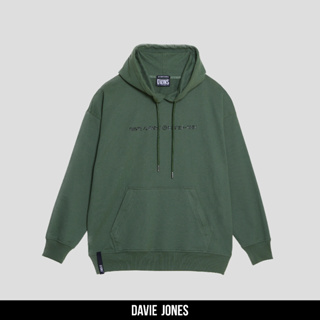 DAVIE JONES เสื้อฮู้ด โอเวอร์ไซส์ สีเขียว Pullover Hoodie in green PU0015LG YE BK BR