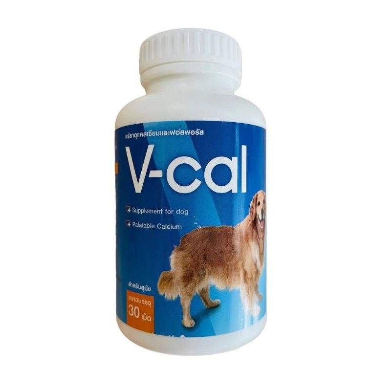 V Cal (30 เม็ด) แคลเซียมสุนัข บำรุงกระดูก ฟัน โครงสร้างแข็งแรง | Shopee ...