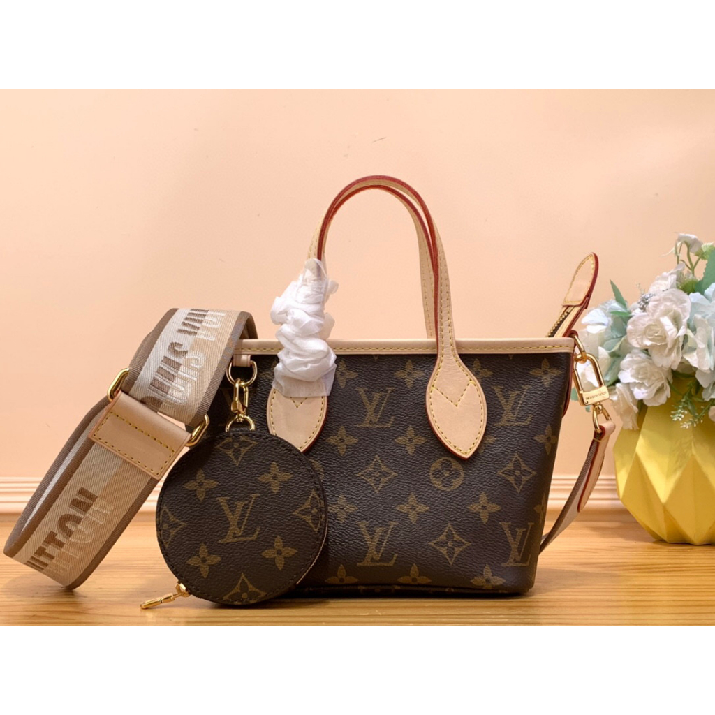 พรี-ราคา6800-lv-louis-vuitton-neverfull-m46705-หนังแท้-กระเป๋าสะพายข้าง-กระเป๋าสะพาย24x9x14cm