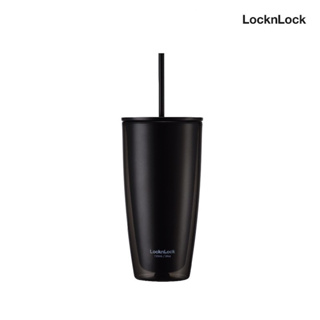 แก้ว LocknLock สีดำ พร้อมหลอด