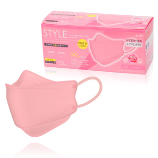 XINS STYLE MASK ROSE หน้ากากอนามัยรูปทรง 3 มิติ สีชมพู ขนาด 21x15.7 ซม. แบบกล่อง 30 ชิ้น มีซองแยกทุกชิ้น