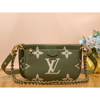 พรี​ ราคา8100 Lv Louis Vuitton Multi Pochette Accessoires M22670 45777 หนังแท้ กระเป๋าสะพายข้าง กระเป๋าสะพาย25 x 14.5 x