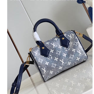 พรี​ ราคา7600 Lv Louis Vuitton Speedy Bandoulière 20 M23069 หนังแท้ กระเป๋าสะพาย20.5 x 13.5 x 12cm