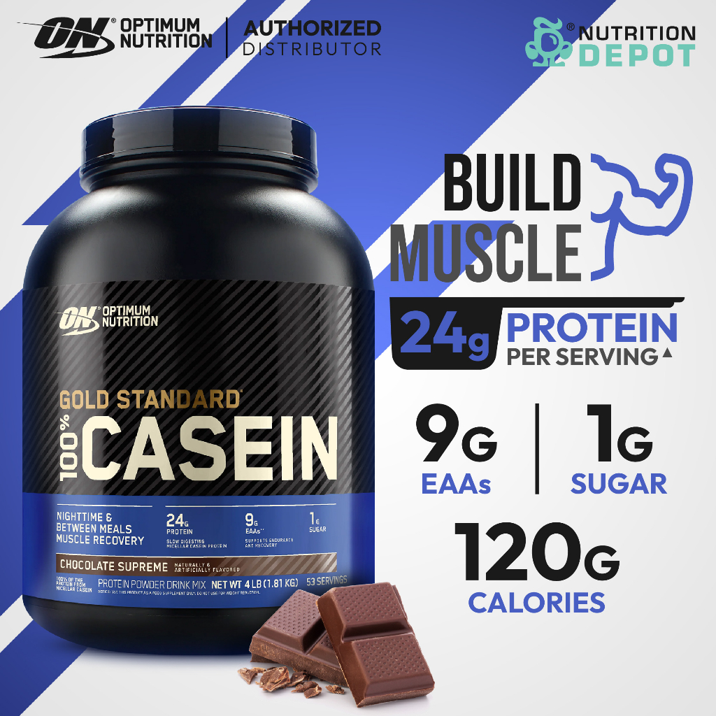 Optimum Nutrition Gold Standard 100% Casein 4 lb - เวย์โปรตีนสูตรย่อย ...