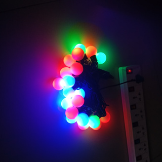 ไฟปิงปอง LED ไฟประดับ / ไฟตกแต่ง(ลูกใหญ่) ความยาว 4.5-5 เมตร 20 ดวงไฟ (เสียบปลั๊กไฟบ้านใช้งานได้เลย)