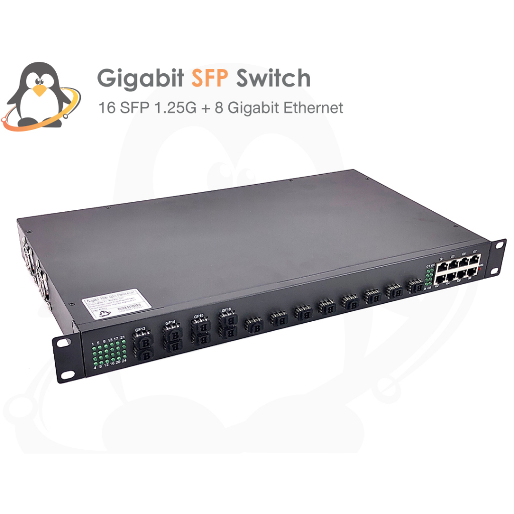 Gigabit SFP 1.25G Switch 16 Port + 8 Gigabit Ethernet Switch (19
