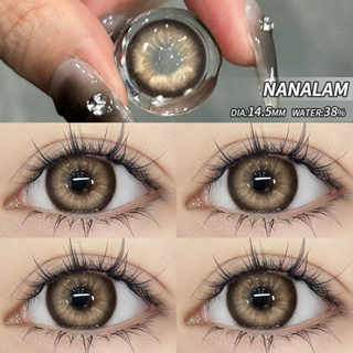 แว่นตาสายตาสั้น{เกรด -1.00~-6.00} 🌷 NANALAM Series Brown คอนแทคเลนส์ Big eyes 14.5mm 2pcs