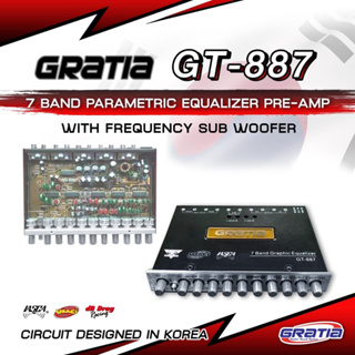 GRATIA รุ่น GT-887 ปรีแอมป์รถยนต์ 7 แบนด์ ซับแยก