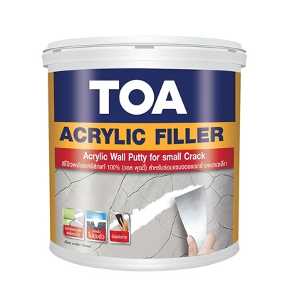 TOA เคมีโป๊ว 5 กก. สีขาว ผนัง ฝ้า รอยร้าว Wall Putty เคมีโป๊วผนัง วอลพ ...