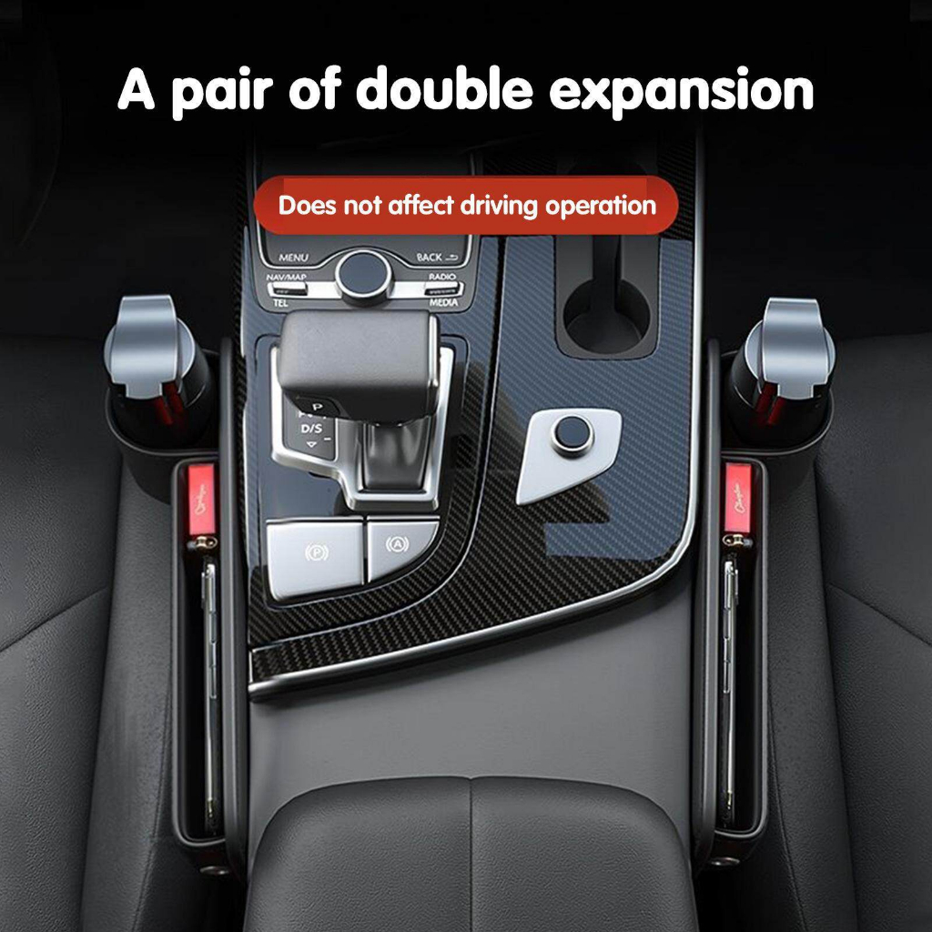 กระเป๋าเก็บของในรถ-ที่จัดระเบียบเบาะนั่ง-หนัง-pu-มีรูสำหรับสายชาร์-โทรศัพท์-ภายในรถ-ตู้ออแกไนเซอร์-ที่วางแก้วน้ำในรถยนต์
