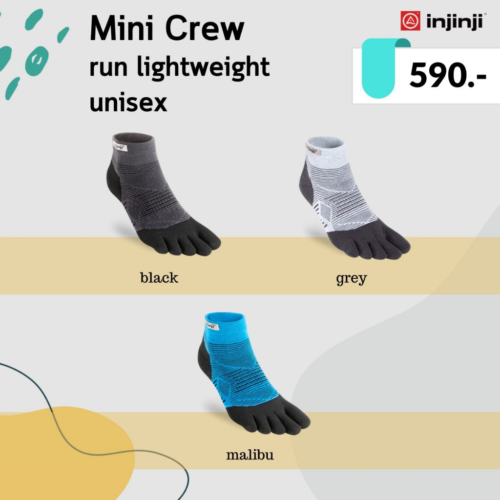 ถุงเท้า-injinji-run-lightweight-mini-crew-coolmax-ของแท้-พร้อมส่ง