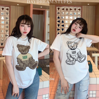 💫พร้อมส่ง💫Mari Teddy bear T-Shirt • เสื้อยืด รุ่นใหม่ แบรนด์ดัง เกาหลี สุดฮิต🔥 ดีเทล สกรีนลายน้องหมี แบร์ 🧸 น่ารักสุดๆ