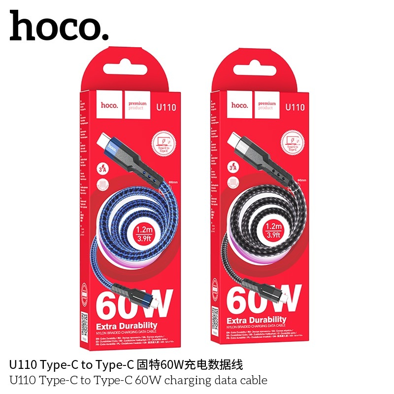hoco-u110-สาย-ชาร์จ-แบบสายถักสำหรับ-typec-to-typec-ยาว1-2เมตร-แท้100-280866t