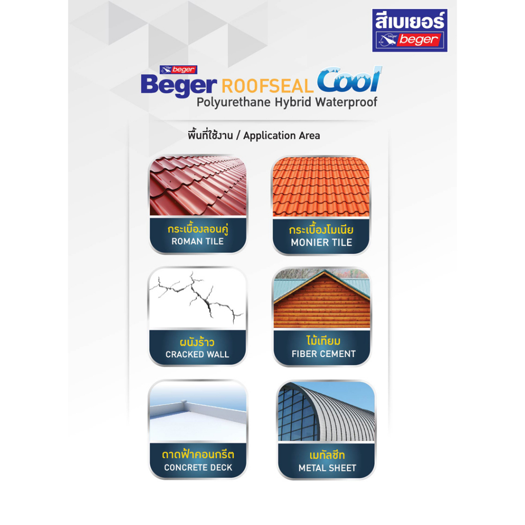 beger-roofseal-cool-เบเยอร์-รูฟซีล-คูล-โพลียูรีเทน-ไฮบริด-สีทากันซึม-สำหรับดาดฟ้า-หลังคา-ขนาด-4-กก