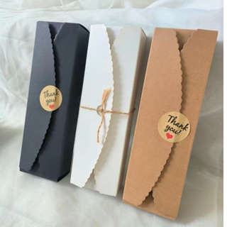 💗 กล่องกระดาษคราฟท์ กล่องใส่ขนม กล่องของขวัญ สีพื้นทรงยาว แนว DIY พร้อมส่ง