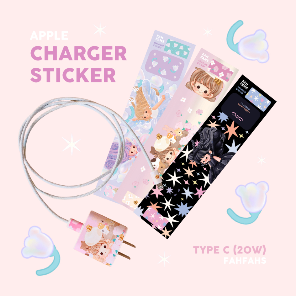 FAHFAHS | CHARGER STICKER สติกเกอร์ติดสายชาร์จ | Shopee Thailand