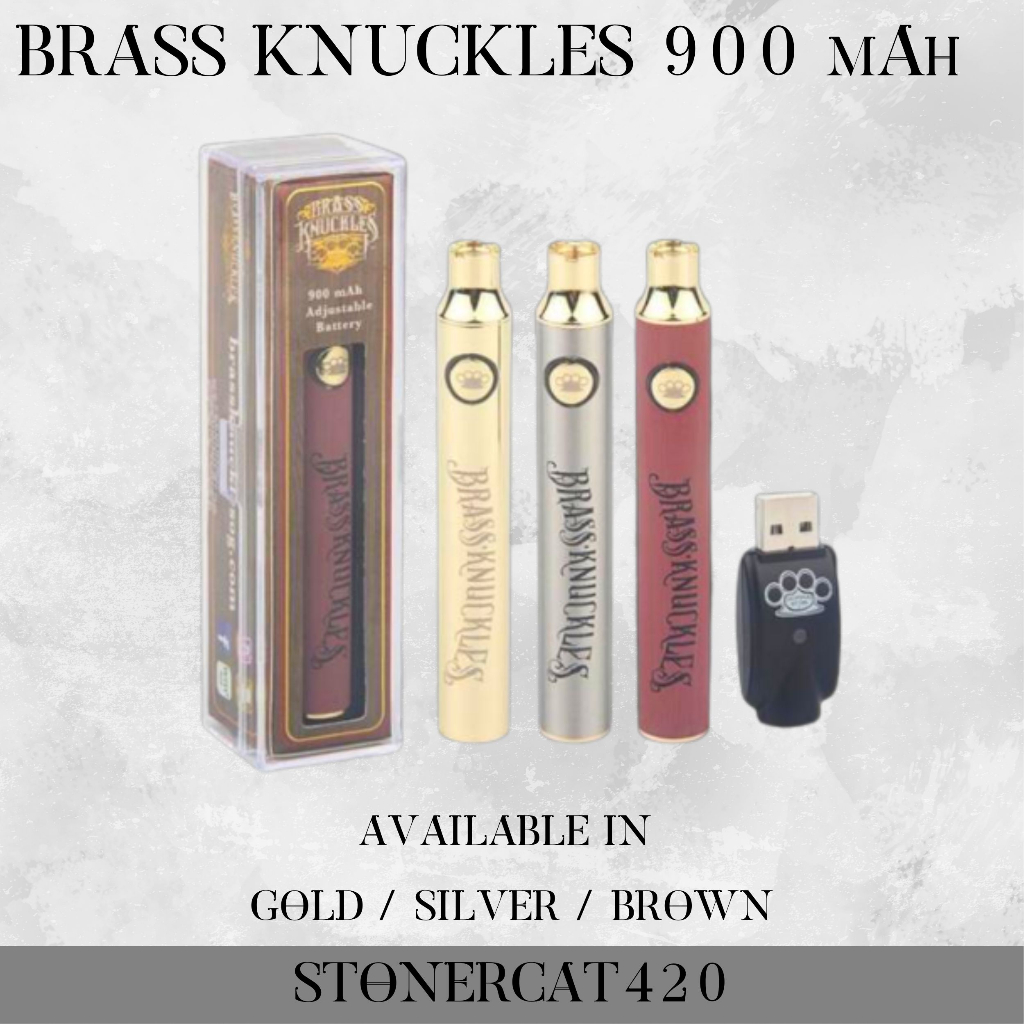 Brass Knuckles 900mAh Adjustable Battery Gold / Silver / Brown Shopee