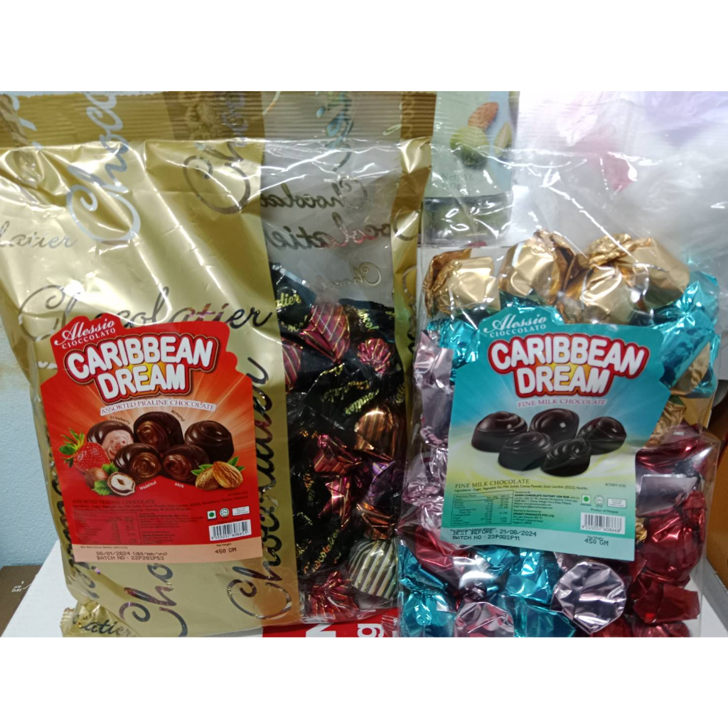 Alessio Caribbean Dream Chocolate น้ำหนัก 450 กรัม มี 2 รส BBF.08/01/24 ...