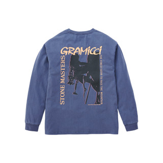 Gramicci เสื้อ รุ่น UNISEX STONE MASTERS L/S TEE NAVY PIGMENST