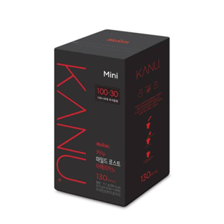 กาแฟเกาหลี maxim kanu mini americano mild roasted 100T+30T (0.9gx130T=117g) 카누 미니 다크 로스트 아메리카노