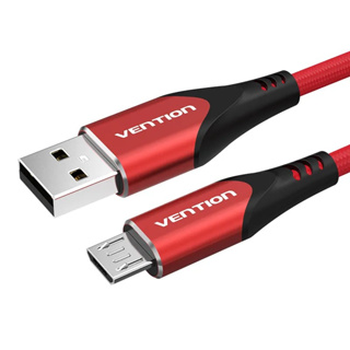 สายชาร์จ Micro USB 3A  สายชาร์จเร็ว Fast Charge ไนลอนถัก 1 M แดง (COARF) Vention (ออกใบกำกับภาษีได้)