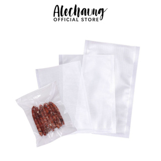 Alechaung ถุงซีลสูญญากาศ หนา190ไมครอน ซีลจำนวน 100ถุง ซิลเก็บอาหาร ซองซีลสุญญากาศลายนูน ซีลหนาพิเศษ