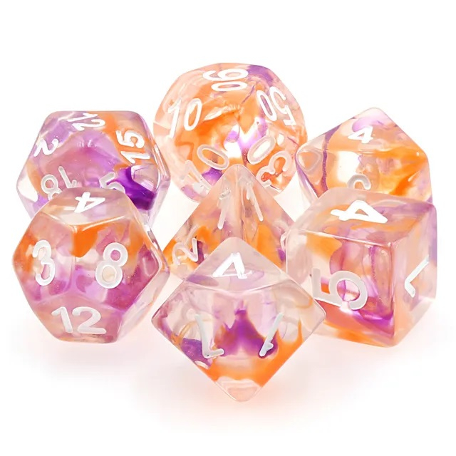 Twilight Opal Dice Set of 7 ลูกเต๋า Dice For DnD D&D MTG RPG TRPG เกม