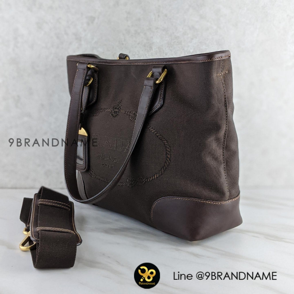 prada-logo-jacquard-leather-2way-bag-brown-br3414