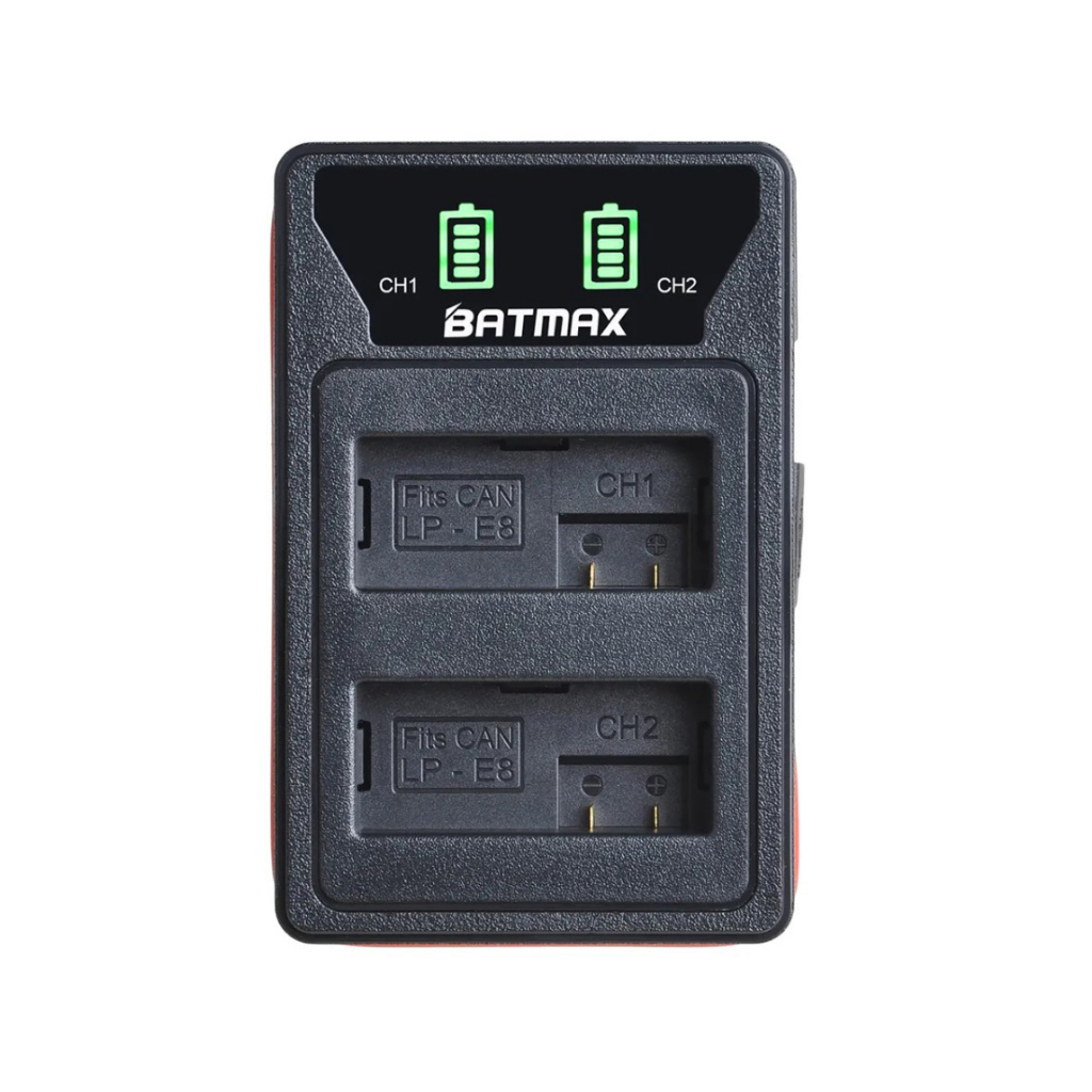Kit DSTE 2 Batterie LP-E8 2100mAh + Caricatore USB Doppio Per Canon EOS 550D, 600D, 650D, 700D