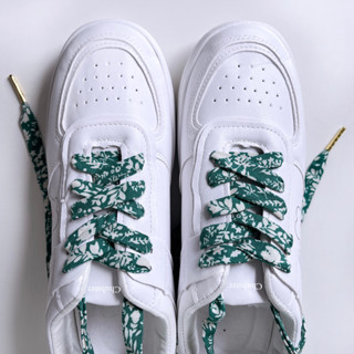 เชือกรองเท้า 120cm. สีเขียวลายขาว GW1 shoelaces