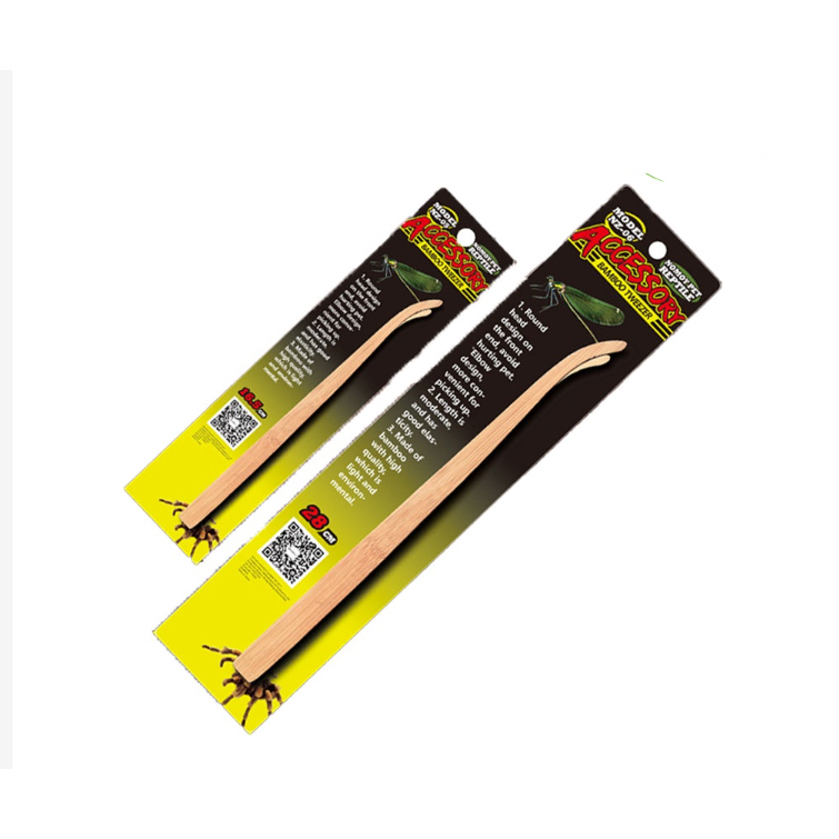 คีมคีบไม้ไผ่ปลายงอ Reptile feeding forceps สำหรับป้อนเหยื่ออาหารให้