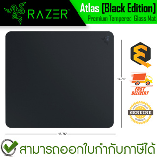 Razer Atlas Premium Tempered Glass Mat (Black Edition) แผ่นรองเมาส์ สีดำ ของแท้