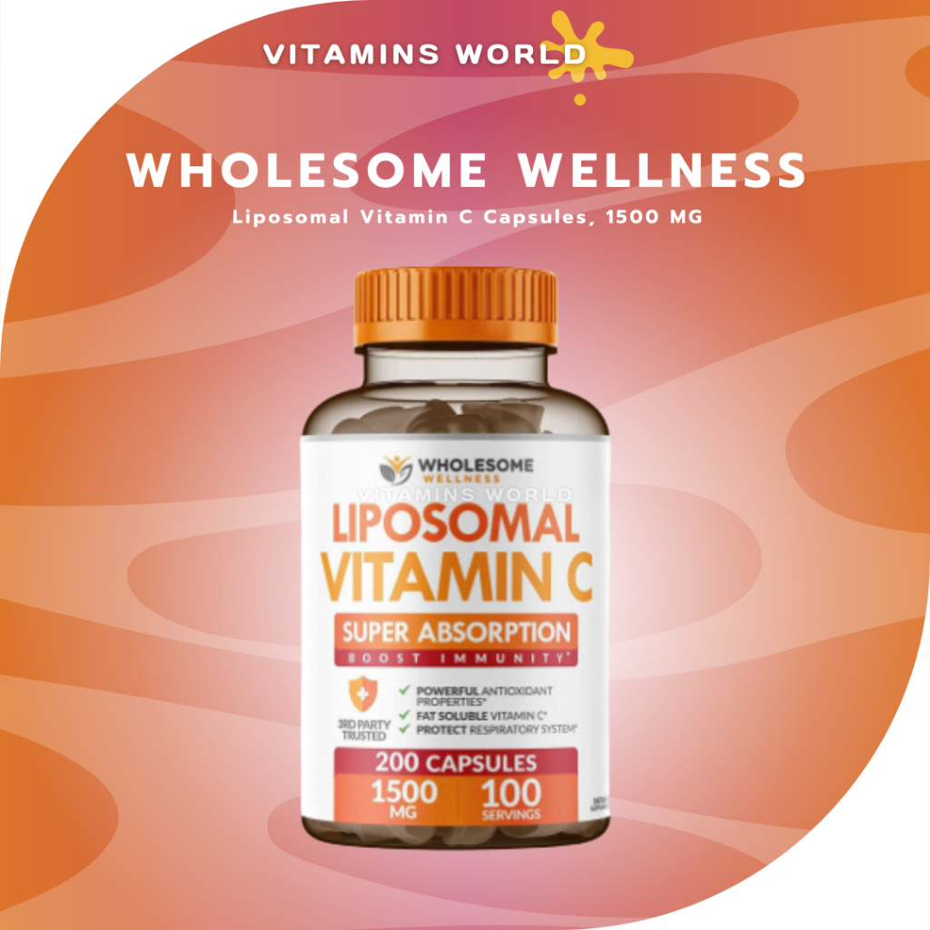 WHOLESOME WELLNESS Liposomal Vitamin C Capsules, 1500 MG (V.224