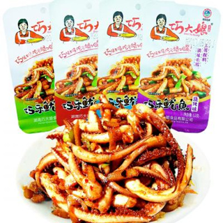 เฉียวปลาหมึก หนวดปลาหมึกหั่นชิ้น ผัดซอส รสเผ็ดบาร์บีคิว you yu 16g