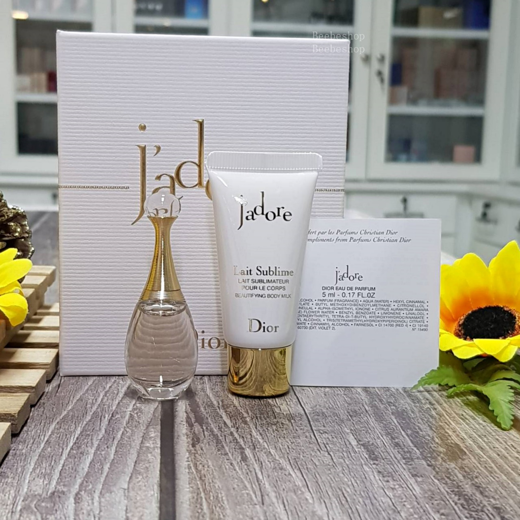 Dior J'adore EDP 5ml Set+ Jadore Beautifying Body Milk lotion 20ml เซต