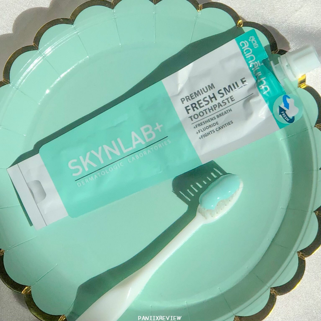 1ชิ้น【สีเขียว】Skynlab ยาสีฟัน【ลดกลิ่นปาก สูตรอ่อนโยน】Premium Fresh ...