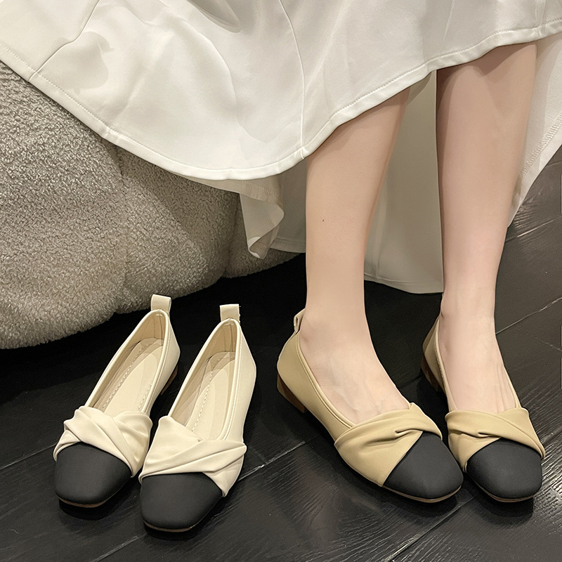 รองเท้าแมรี่เจนส้นแบนสไตล์เกาหลี-พื้นรองเท้านุ่ม-ราคาถูก